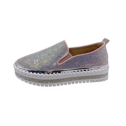 Flats Luxury Women Flats Rhinestone Bling Sewing Platform Loafers Slip on Shallow Fashion Casual Shoes Ladies Footwear Mocassins Femme