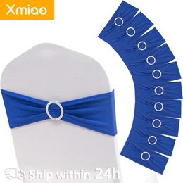 50Pcs Wedding Chair Knot Back Cover Sash Bow Elastic Band Buckle Decoration Props Slider for Events Decor Banquet 240307