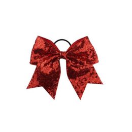 Hair Accessories 8 Inches Solid Ribbon Cheer Bow For Girls Kids Boutique Large Cheerleading Children Sequined Gb1666 Drop Delivery Bab Dho6Z