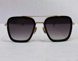 Square Pilot Sunglasses for Men 006 Black Gold Frame Grey Gradient Designer Glasses UV400 Sun Shades with Box8392270