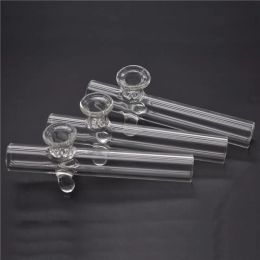 Protable Small Clear cheap Glass Steamroller smoking Pipe Hookah Thick heady MIni hand Spoon Tobacco Pipes for dry herb ZZ