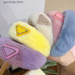 Hair Clips Barrettes Vintage Designer Winter Rabbit Fleece Material P Letter Printing Women Hairband Wide Edge Thickening Autumn Hairband Wrapped Plush Headwear S