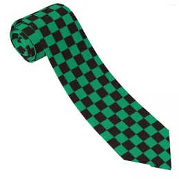 Bow Ties Janpan Anime Art Tie Green Plaid Wedding Neck Adult Classic Casual Necktie Accessories Quality Graphic Collar