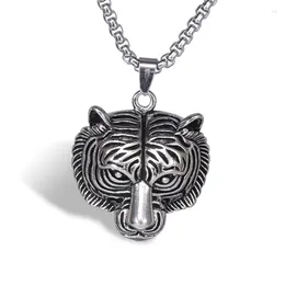 Pendant Necklaces Men's Personality Titanium Steel Tiger Head Necklace Motorcycle Party Vintage Animal Punk Jewellery Accessories