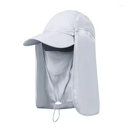 Berets Summer UV Protection Sun Hats With Neck Flap Women Men Breathable Bucket Hat Male Anti Fisherman Caps Outdoor Cycling