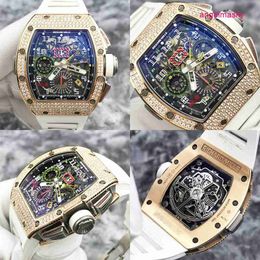 Elegance Watch RM Watch Elegant Watch Mens Watch RM11-02 Hollow Disc Rear Diamond Two Places Automatic Mechanical Watch