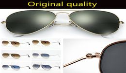 TOP Quality Classic Pilot Style Sunglasses Men Women 55mm 58mm 62mm Size Real Glass Lenses Sun Glasses Gafas De Sol Mujer7091860