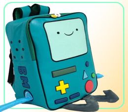 Adventure Time with Finn and Jake backpack CN BMO schoolbag Beemo Be more Cartoon Robot Highgrade PU Green6591009