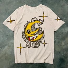 Y2K harajuku gothic shirts Anime graphic Retro Oversized t shirts Hip Hop Streetwear men women Punk Casual Cotton Loose T Shirt 240313