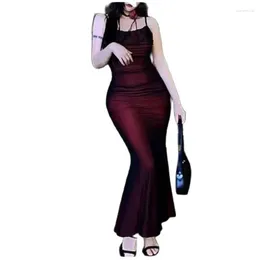 Casual Dresses Sexy Luxury Woman Evening Dress Red Mesh Gothic Elegant Party Bodycon Maxi Chic Female Night Club Outfits