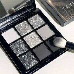 Eye Shadow 9 Colours Punk Smokey Matte Glitter Eyeshadow Palette Shimmer Eye Shadow Makeup Palette Cool Toned Grey Black Eye Pigment PalettL2403