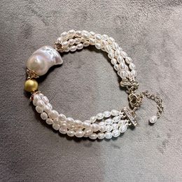 Strand Natural Freshwater Pearl Large Baroque Adjusting Bracelet Fine Jewellery Birthday Gift Free Delivery