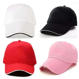 Ball Caps 4 Colours Baseball Cap Kpop Street Style Women Men Fashion Headwear Outdoor Sun Hats Black Pink White Red Vintage Drop