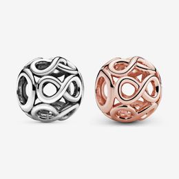 Openwork Infinity Charm Pandoras 925 Sterling Silver Luxury Love Jewelry Charms Bracelet Making charms Beaded Designer Necklace Pendant Original Box wholesale