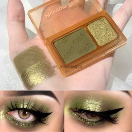 Eye Shadow 2 Colours Eye Shadow Palette Matte Glitter Green Eyeshadow Neon Nude Red Eye Shadow Pigments Shadow Professional Makeup PaletteL2403