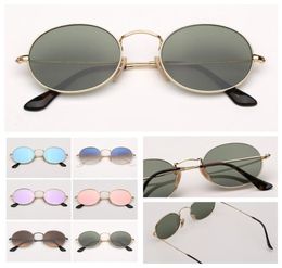 Oval Mens Sunglasses Fashion Coating Sun glasses Driving Woman gradient mirror glass eyeglasses uv protection lenses with lea4913844