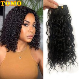 Pack Pack TOMO Short Water Wave Hair Bundles Synthetic Hair Black Curly Hair Weave Bundles 3Pcs/Pack 10 12 14Inch