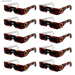 Sunglasses 10 packs of solar eclipse observation glasses ISO certified reward photo Philtres Y240318