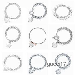 Designer Jewelry for Women Bracelet Classic t Home 925 Sterling Silver Heart Brand New Diamond Arrowhead Love Pendant Bracelet Fa G9ZY