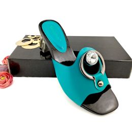 Boots Banquet Shoes Comfortable Flower Shaped Heel Sandals Casual Women's Shoes Open Toe Shoes Teal Colour