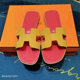 Pantofole Orans Sandali da donna Versione alta Colori abbinati Le donne si consumano nell'estate 2024 Primavera e nuovo originale a fondo piatto Wo