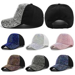 Ball Caps Women Girls Luxury Adjustable Shiny Sequins Cap Rhinestones Baseball Sunscreen Hats