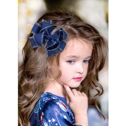 New Korean Style Fresh Cute with Sparkling Bow, Handmade Gold Silver Bangs Clip, Hot Selling Accessories and Hair Clips