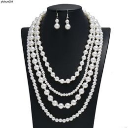 Hot Selling Accessory Pearl Necklace Fashionable and Simple Multi-layer Sweater Chain Evening Dress for Women