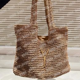 Straw Bag Summer Handbags Women Designer Y Shoulder Bag Fashion Shopping Bag Brand Woven Bag Female Purses Tote Bag High Capacity Bag