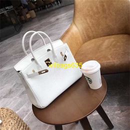 Tote Bags Genuine Leather Bk Habdbags Platinum Bag with Lychee Pattern Fashionable Mini Genuine Leather Bag for Women 2024 New Cowhide Handba have logo HBV9DS