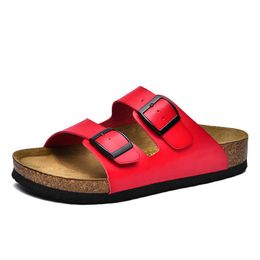 HBP Non-Brand Greatslides Slipper Double Buckle AdjustableMen Slides Comfortable Cork Slippers And Sandals2 Buckles Sandals