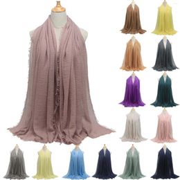 Scarves Women Fashion Scarf Plain Cotton Linen Shawls Large Long Size Lady Bandanas Hijab Wraps Foulard Muslim Headscarf