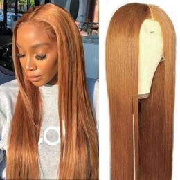 Synthetic Wigs Ginger Blonde Lace Front Wigs Straight Peruvian Transparent HD Lace Human Hair Wigs Burgundy 99J 13*1 Part Lace Wigs Remy Orange 240328 240327
