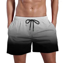 Men's Shorts Plus Size Beach Summer Casual Gradient Quick Dry Swim Trunks Drawstring Elastic Waist Loose With Pockets