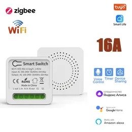 Smart Home Control 16A Tuya Mini Wifi Zigbee 3.0 Switch DIY 2way Timer Automation Breaker Via Alexa Google Alice Life