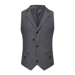 Vests Herringbone Men's Vests Casual Suit Vest Notch Lapel Single Breasted Waistcoat For Wedding Groomsmen Men Vest Business Dress