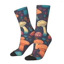 Men's Socks Happy Mushroom Pattern Retro Hip Hop Casual Crew Sock Gift Printed