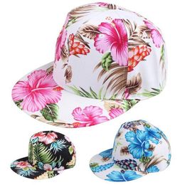 Flower Snapback Hat Cap Floral Print Baseball Cap 3 Colors 278p