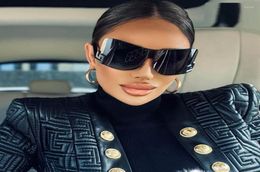 Sunglasses Celebrity Luxury Women Large Arc Shaped 2022 Brand Oversized Glasses Female Rimless Sun Men Gafas De Sol7797430