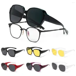 Sunglasses UV Protection For Driving Riding Sun Glasses Wrap Around Fit Over Square Shades Polarised