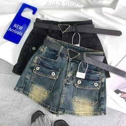 Women's Shorts High Waist Denim Spring Summer Washed Stretch Slim Fit Straight A-Line Retro American Style Pants