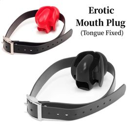 Ultra Restrictive Ball Gag for Strap oral Cavity Tongue Virtually Fixed Adult Games Sex Slave Bdsm Bondage Open Mouth 240312