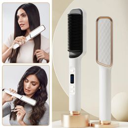 Irons Leeons Hair Straightening and Styling Brush Negative Ion Hair Straightener Styling Comb Hot Comb Electric Hair Styling Tools