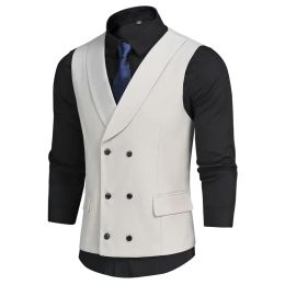 Vests Doublebreasted solid Colour vest men's suit men's business clothes vest vest vest fashionable men's sports vest jacket fashionab