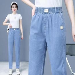 Women's Jeans Haren Denim Pants Summer High Waist Straight Ankle-Length Casual Streetwear Women Korean Fashion Slim Trousers