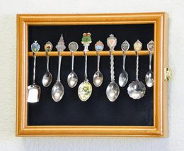 Decorative Plates 10 Spoon Display Case Cabinet Wall Mount Rack Holder W/98% UV Protection Lockable