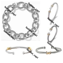 David Yurma Bracelet DY Bracelet Designer Cable Bracelet Fashion Jewellery For Women Men Gold Silver Pearl Head Cross Bangle Bracelet Dy Jewellery Man Christmas Gift 259