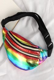 Women Fanny Pack Holographic Waist Packs Fashion Laser Bumbag Designer Chest Bag Women Party Belt Bag Phone Pouch7873257