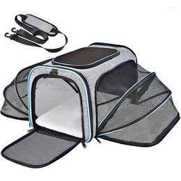 Cat Carriers Large Capacity Carrier Bag Pet Airlines Approved Reflective Tape Travel Expandable Foldable Soft Puppy