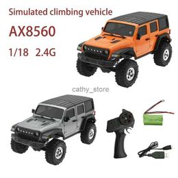 Electric/RC Car 2.4g Ax8560 1/18 Rtr Waterproof Rc Car Full Proportional Rock Crawler Led Light Off-road Climbing Truck Vehicles Models ToysL2403